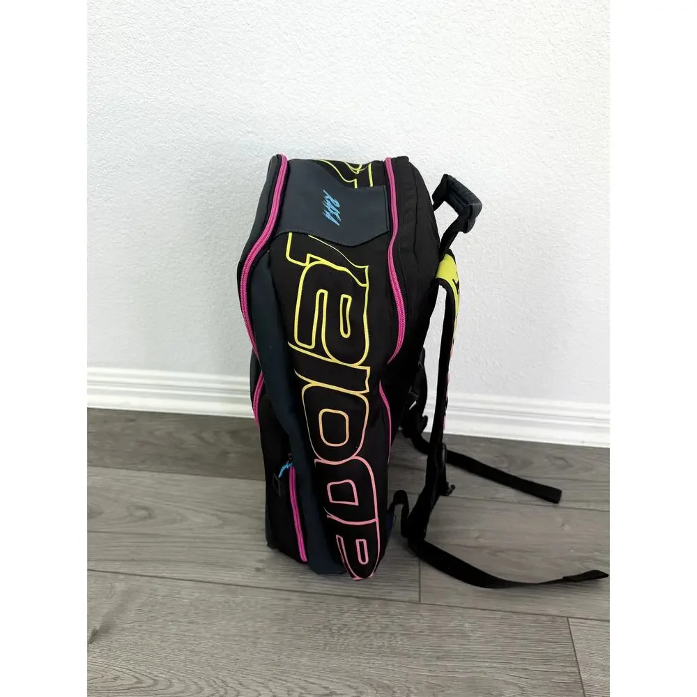Babolat Pure Aero Rafa Tennis Backpack 3 Racquet Bag Navy Pink Yellow Rare
